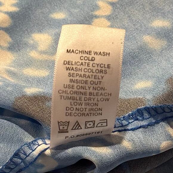 Catherines Top Y2K Coastal Grandma Boho Cottagecore Pleated Bell Sleeve Blue 5X - Picture 7 of 8